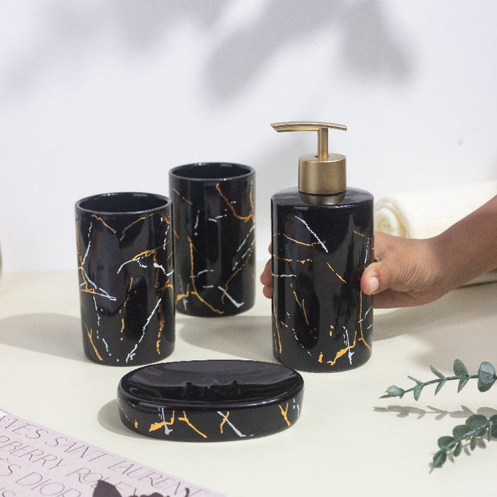 Lustrous Feel Speckled Bathroom Set Of 4 Bathroom Sets The June Shop