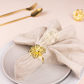 Luxury Flora Gold Napkin Rings (Set of 6) Napkin Rings June Trading