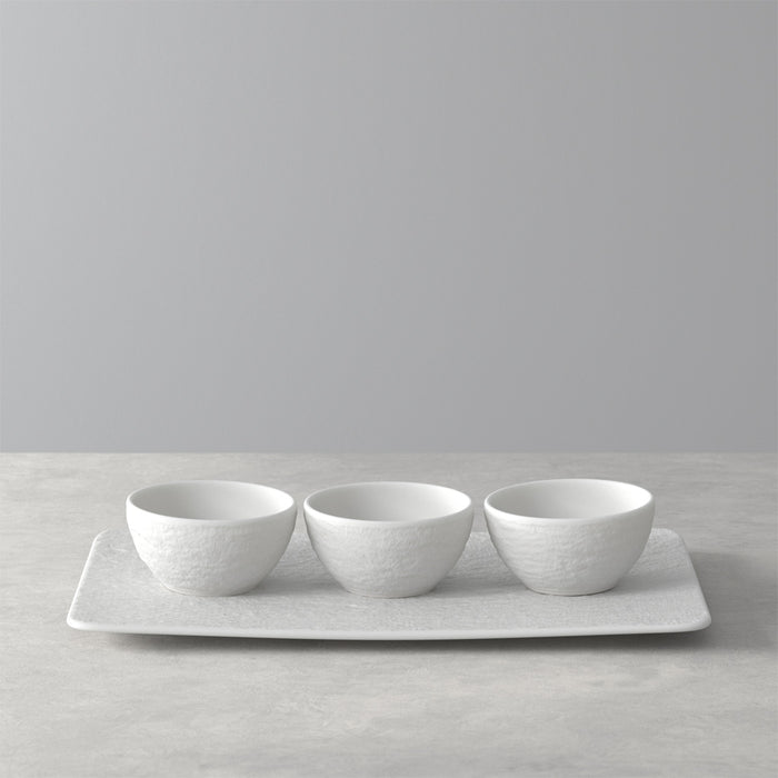 Manufacture Rock Blanc Dip Bowl Set Of 4 Pieces