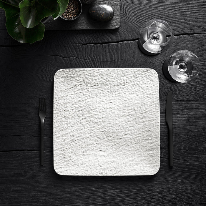 Manufacture Rock Blanc Square Serving Plate/Gourmet Plate 32.5 cm