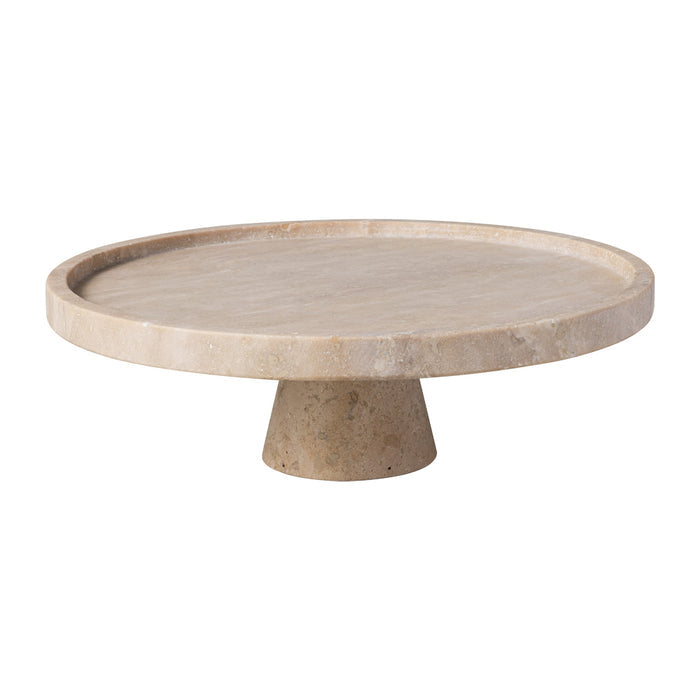 Manufacture Travertine Footed Serving Platter 24.5 cm