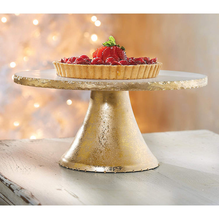 Marble Cake Serving Stand, Gold