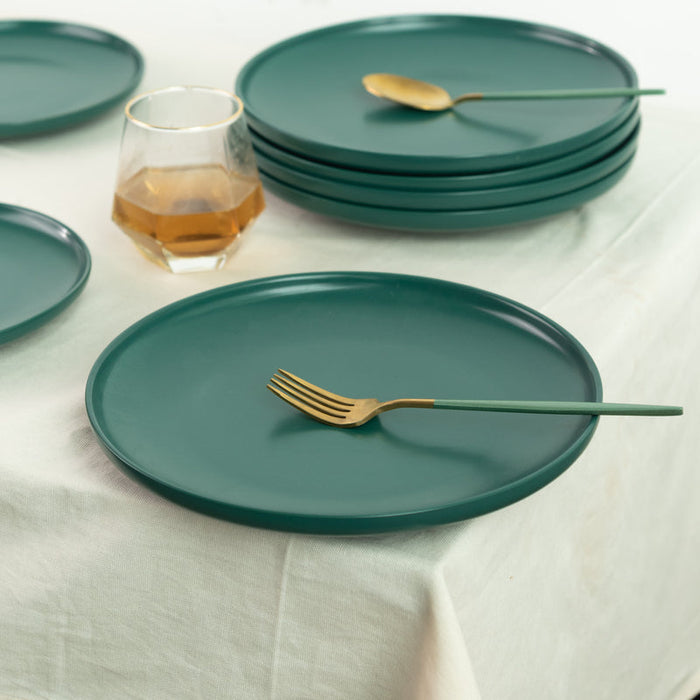 Matte Texture Ceramic Dinner Plate - Forest Green (9 Inches) Dinner Plates June Trading