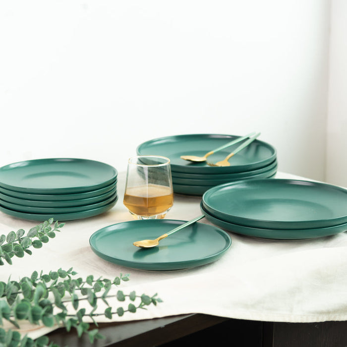 Matte Texture Ceramic Dinner Plate - Forest Green (9 Inches) Dinner Plates June Trading