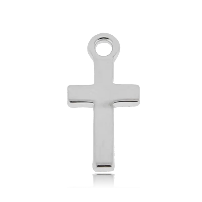 Mauve Jade Stone Bracelet with Cross Sterling Silver Charm