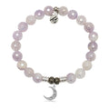 Mauve Jade Gemstone Bracelet with Friendship Stars Sterling Silver Charm