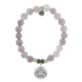 Mauve Jade Stone Bracelet with Happy Buddha Sterling Silver Charm