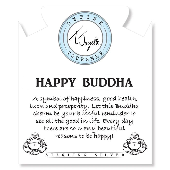 Mauve Jade Stone Bracelet with Happy Buddha Sterling Silver Charm