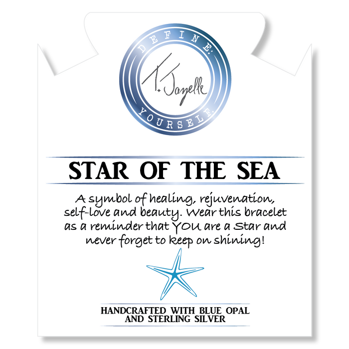 Mauve Jade Stone Bracelet with Star of the Sea Sterling Silver Charm