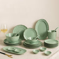 Merak Gold Rim 36-Piece Luxury Dinner Set | Fern Green