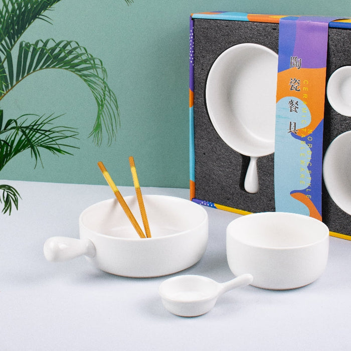 Meraz Snow White Serving Set (4 Pcs) Serving Platters The June Shop