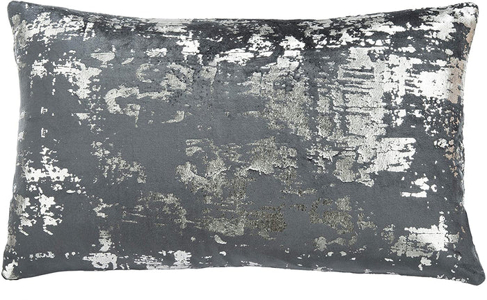 Metallic Throw Pillow, Midnight Blue/Silver