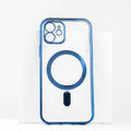 Metallichrome Admiral Blue Magsafe Clear iPhone 12 Cover Mobile Phone Cases June Trading