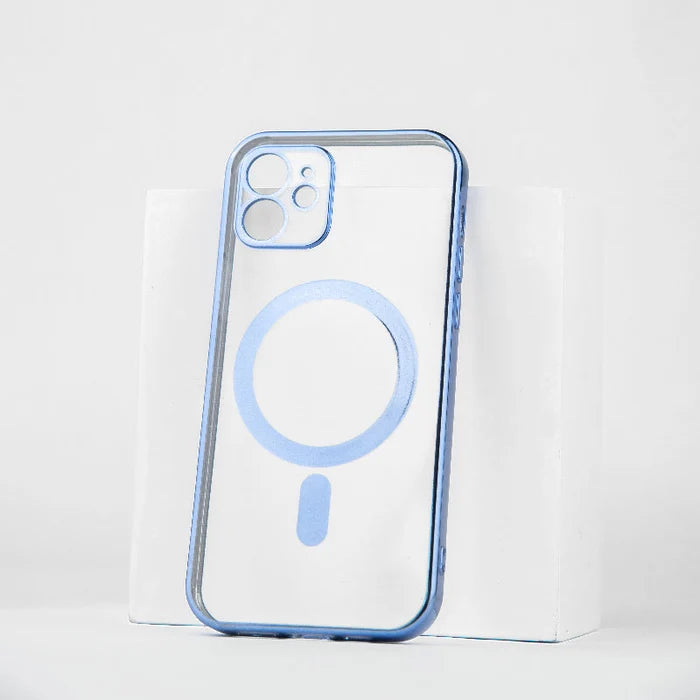 Metallichrome Azure Blue Magsafe Clear iPhone Cover Mobile Phone Cases June Trading iPhone 12