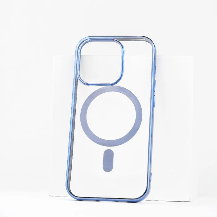 Metallichrome Azure Blue Magsafe Clear iPhone Cover Mobile Phone Cases June Trading iPhone 14 Pro