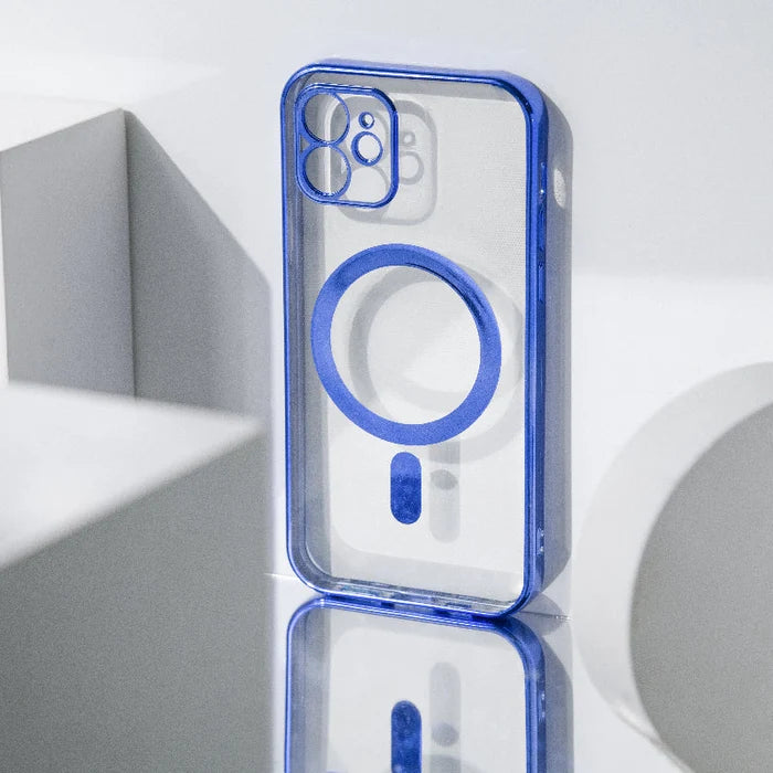 Metallichrome Saphire Blue Magsafe Clear iPhone Cover Mobile Phone Cases June Trading iPhone 12