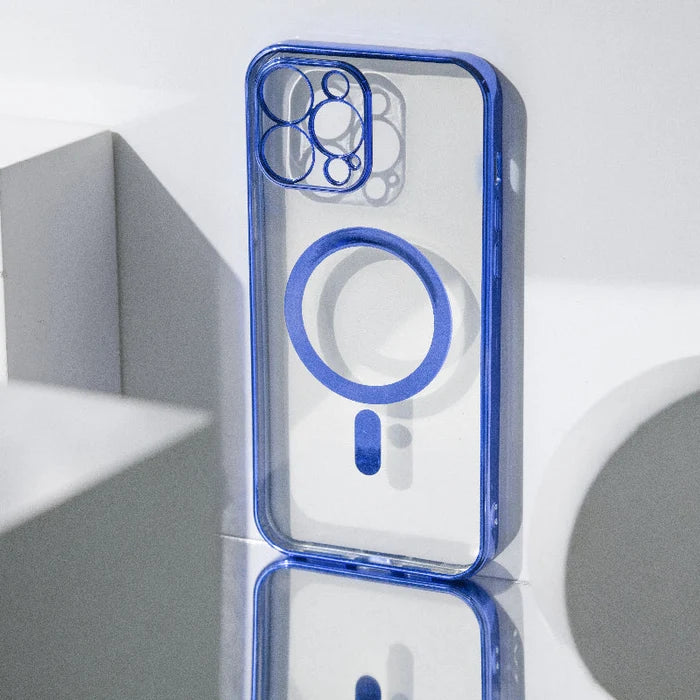 Metallichrome Saphire Blue Magsafe Clear iPhone Cover Mobile Phone Cases June Trading iPhone 13 Pro