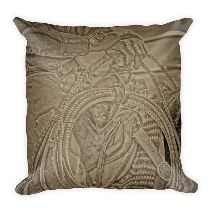 Milts Rope N Saddle Throw Pillow