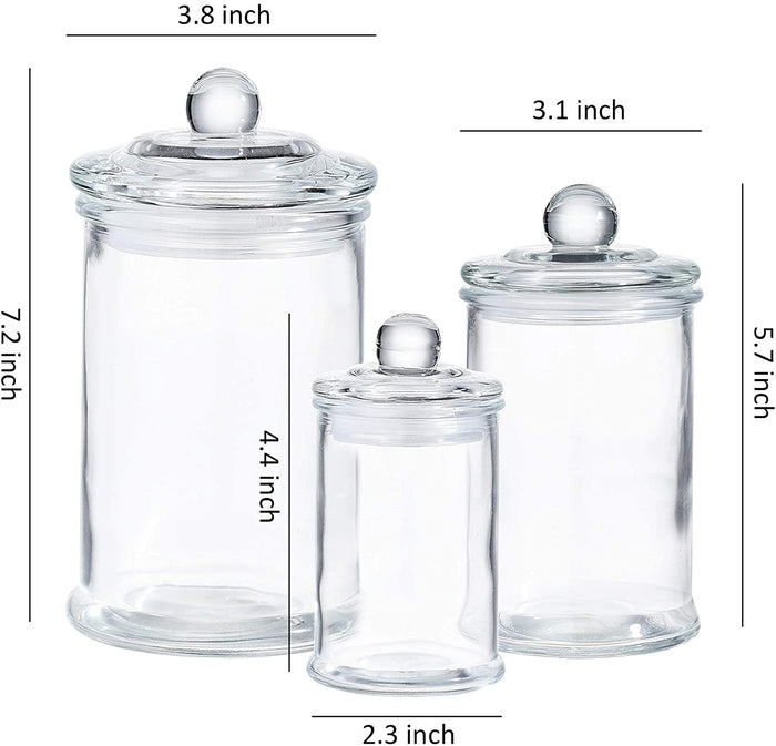 Mini Glass Apothecary Jars Set of 3