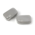Two silver stainless steel small snack pods with 'Elephant Box' branding on the top.