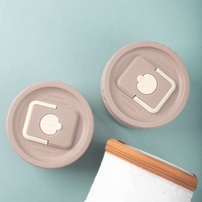 Modern Bento Lunch Kit with Thermal Pouch & Airtight Lid