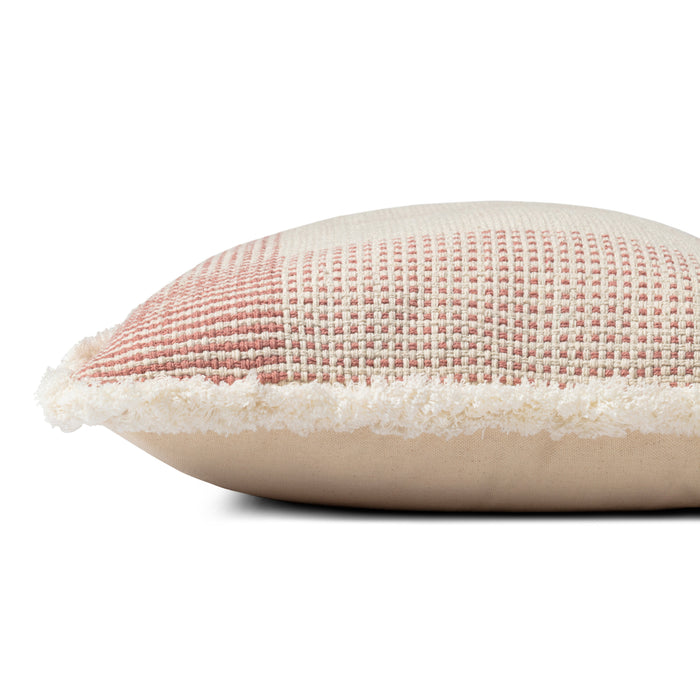 Rugs by Roo |  Loloi Natural Pink Cotton Pillow 18" x 18" Cover w/Poly
