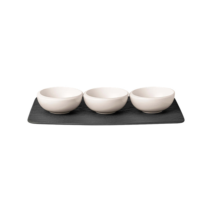 Newmoon Dip Bowl & Tray Set 4 Pieces