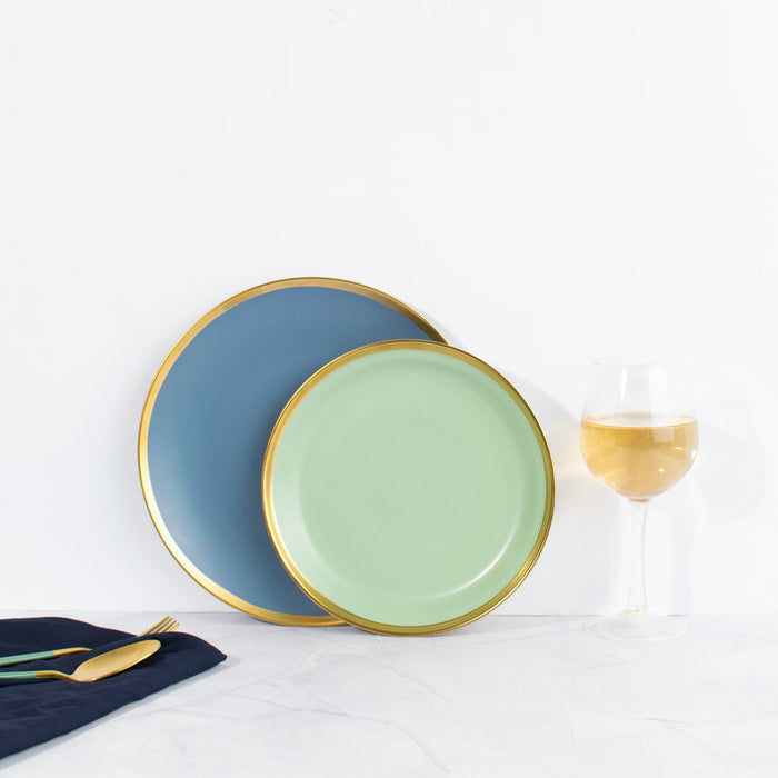 Ocean Blue Golden Edge Dinner Plate (9 Inches) Dinner Plates June Trading
