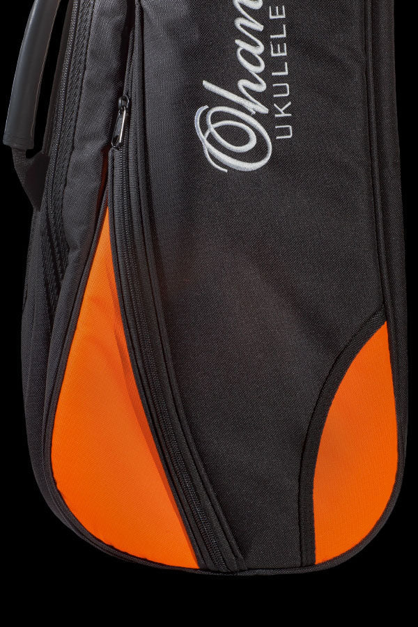 Ohana DB2-27OR Double Tenor Ukulele Gig Bag- Orange Accent