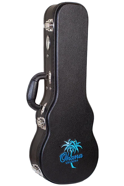 Ohana Logo Black Baritone Hardshell Case - BEM-31 - Aloha City Ukes