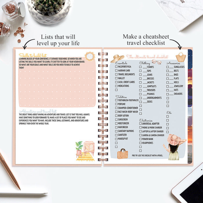 Undated Yearly Planner - One Day At A Time (2023 Collection) + Ultimate Sticker Book Undated Planners June Trading