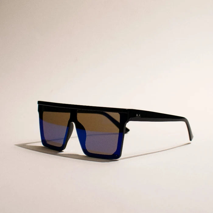 Oversized Flat & Square Ice Blue Sunglass Eyewear June Trading