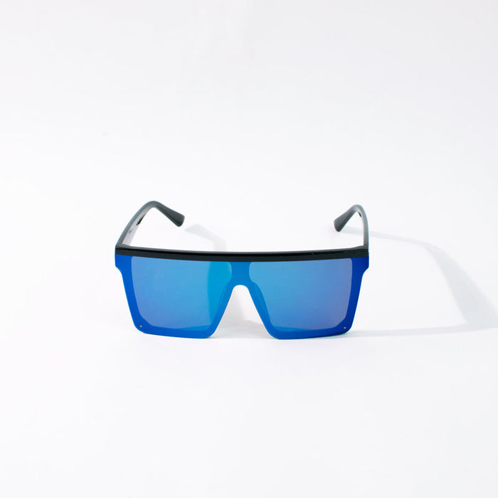 Oversized Flat & Square Ice Blue Sunglass Eyewear June Trading
