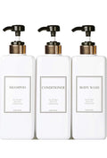 Pack of 3 Shower Plastic Bottles