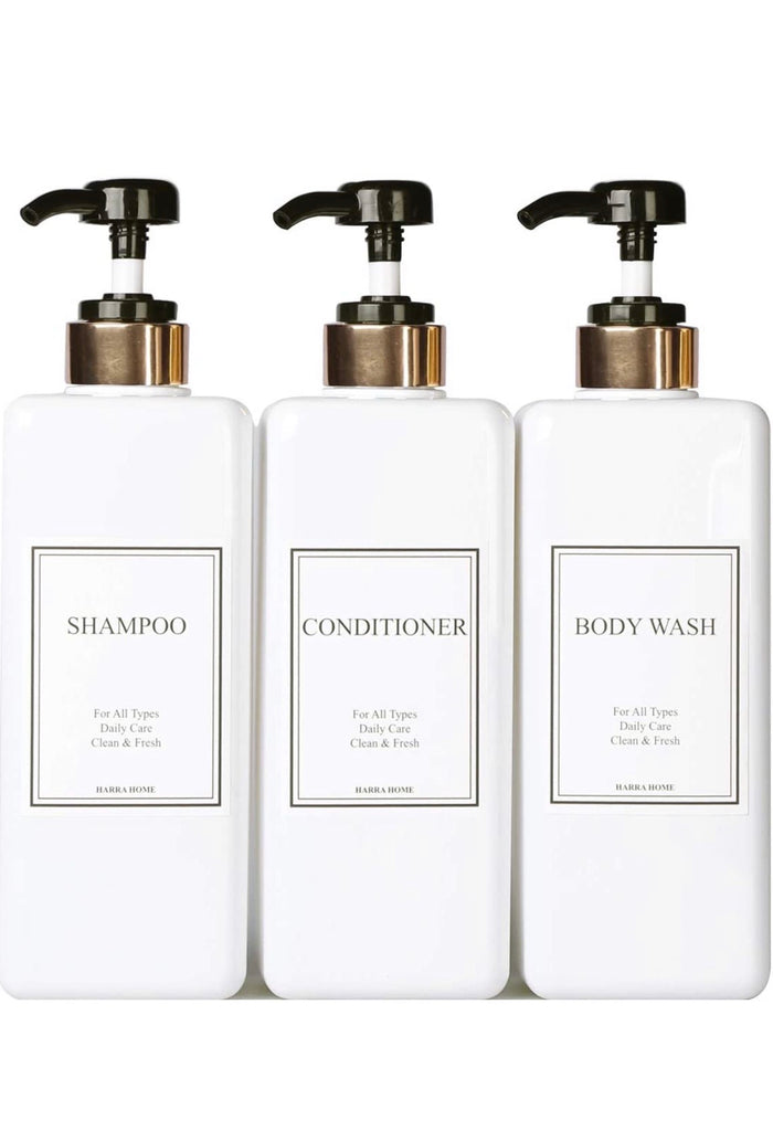 Pack of 3 Shower Plastic Bottles