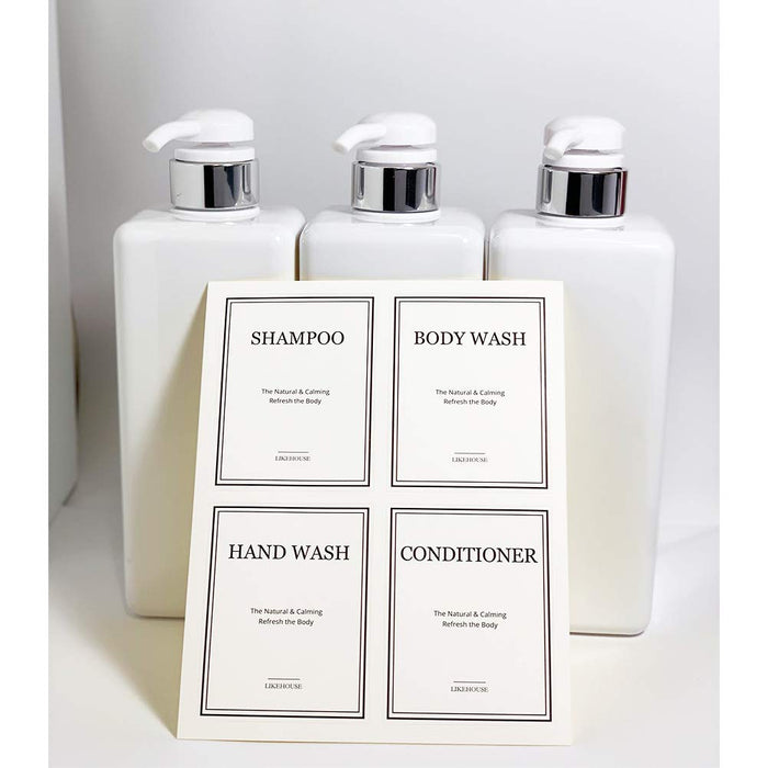 Pack of 3 Shower Plastic Bottles