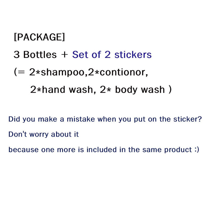 Pack of 3 Shower Plastic Bottles