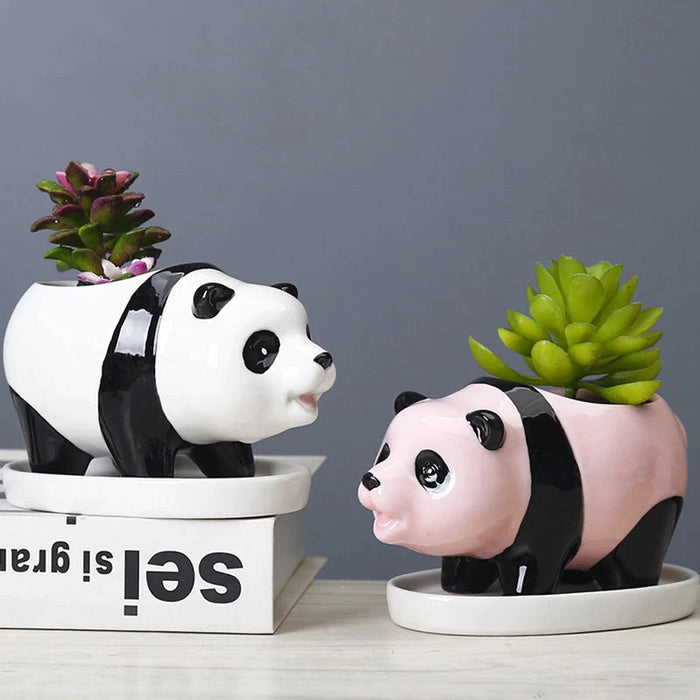 Panda Ceramic Pot For Plants Planters June Trading