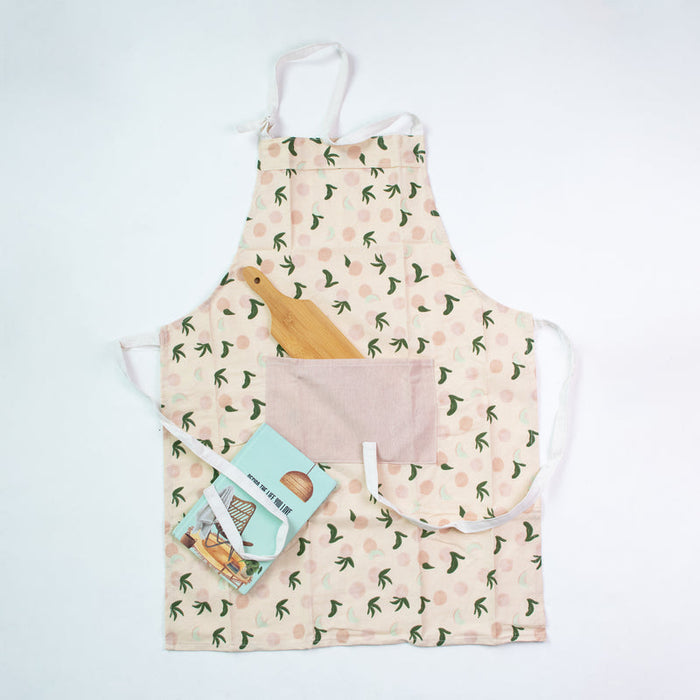 Peach Print Kitchen Apron Apron June Trading