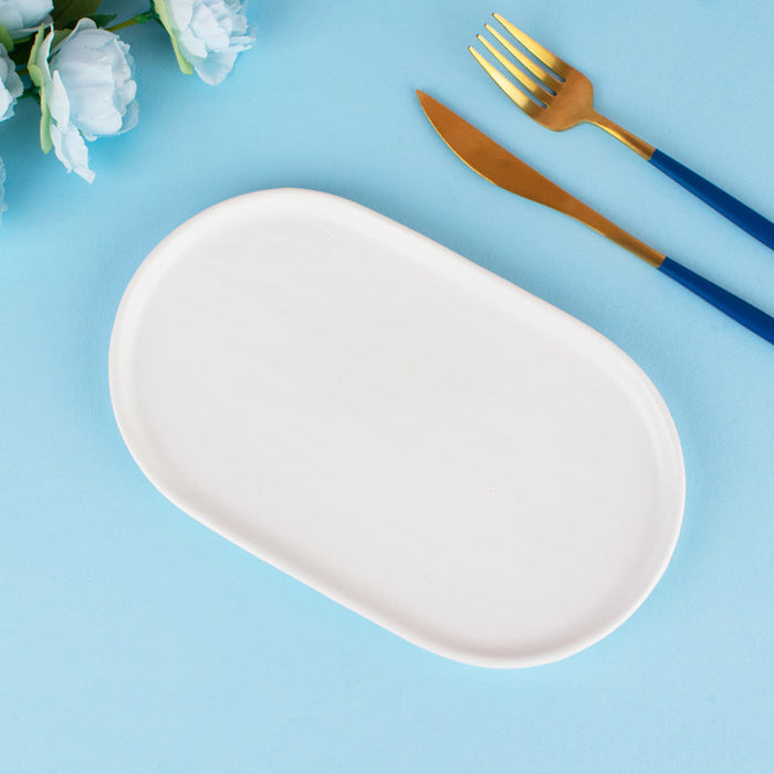 Pearl White Textured Serveware Serving Tray June Trading