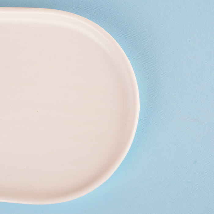 Pearl White Textured Serveware Serving Tray June Trading