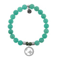 Peruvian Amazonite Stone Bracelet with What is Meant to Be Sterling Silver Charm