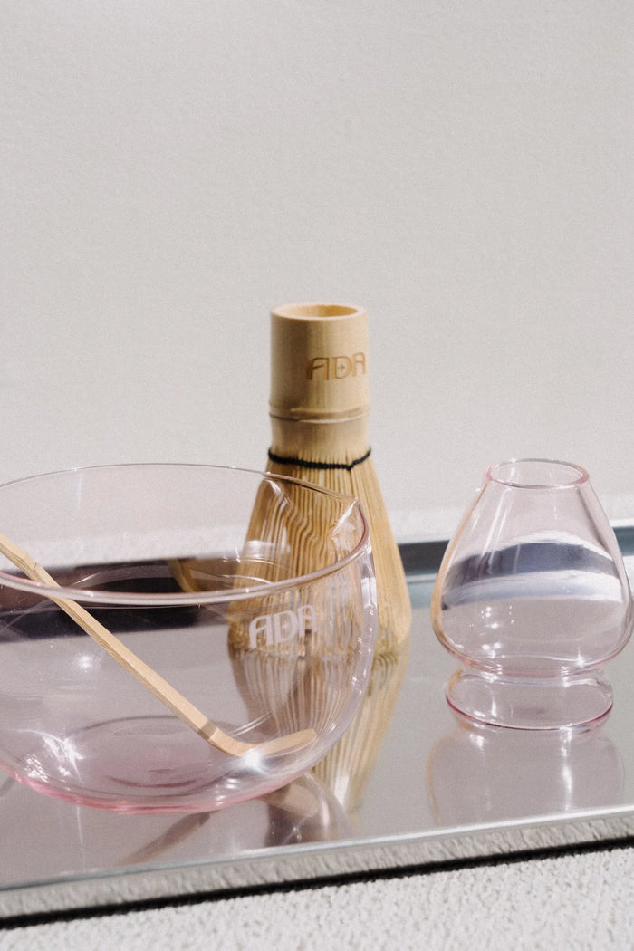 Pink Glass Whisk Holder