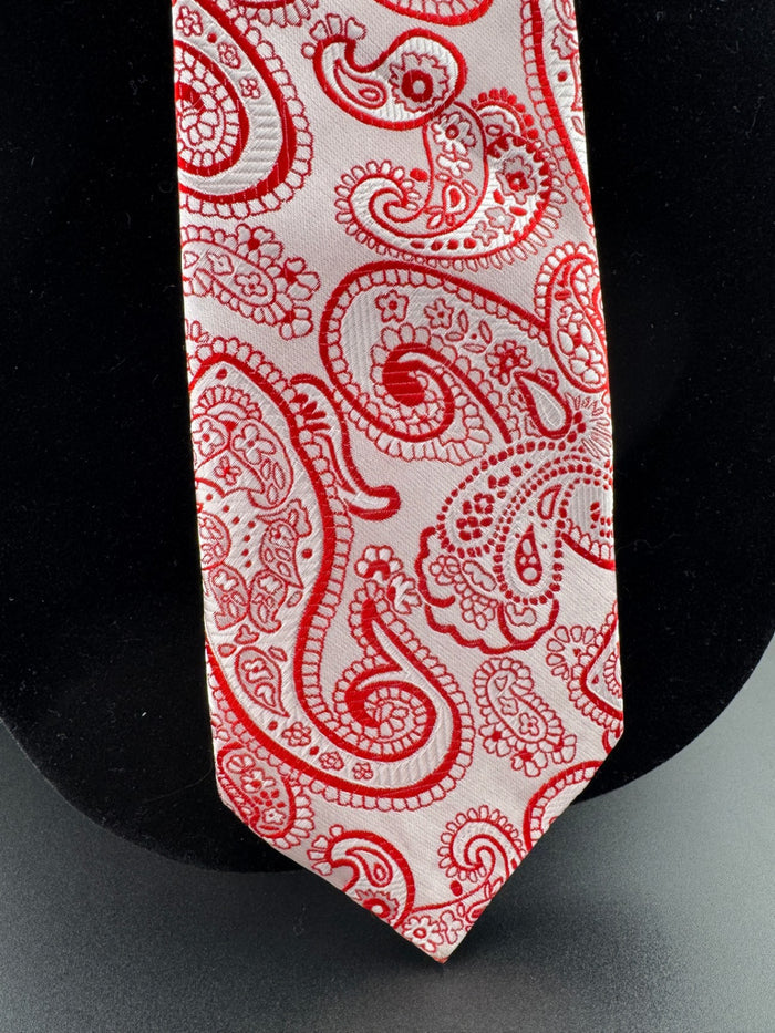 Pink & Red Paisley Necktie