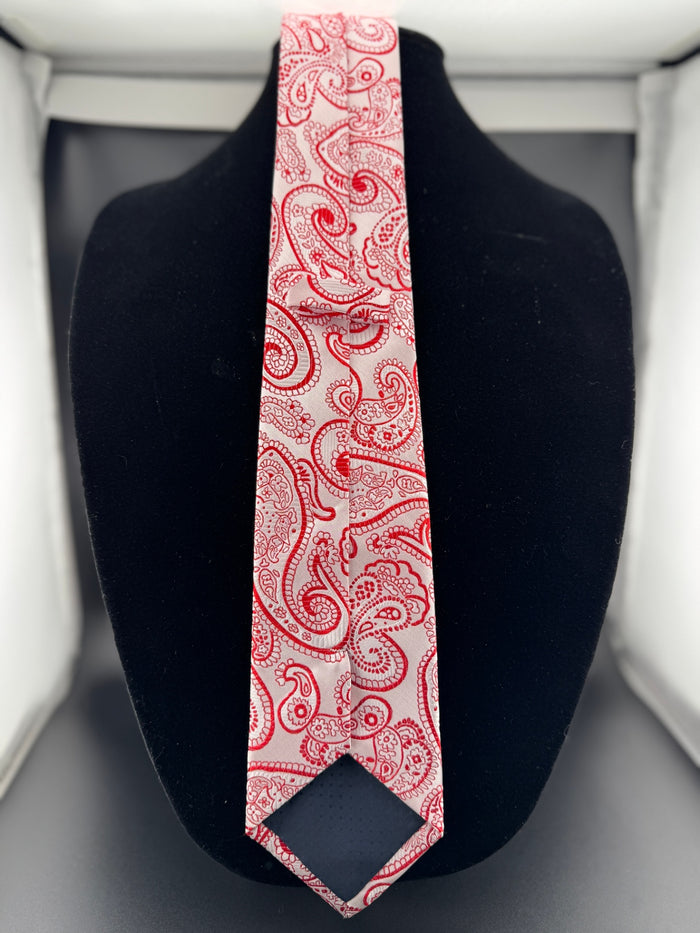 Pink & Red Paisley Necktie