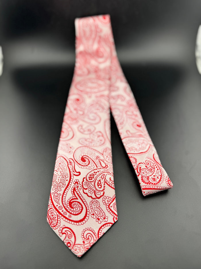 Pink & Red Paisley Necktie