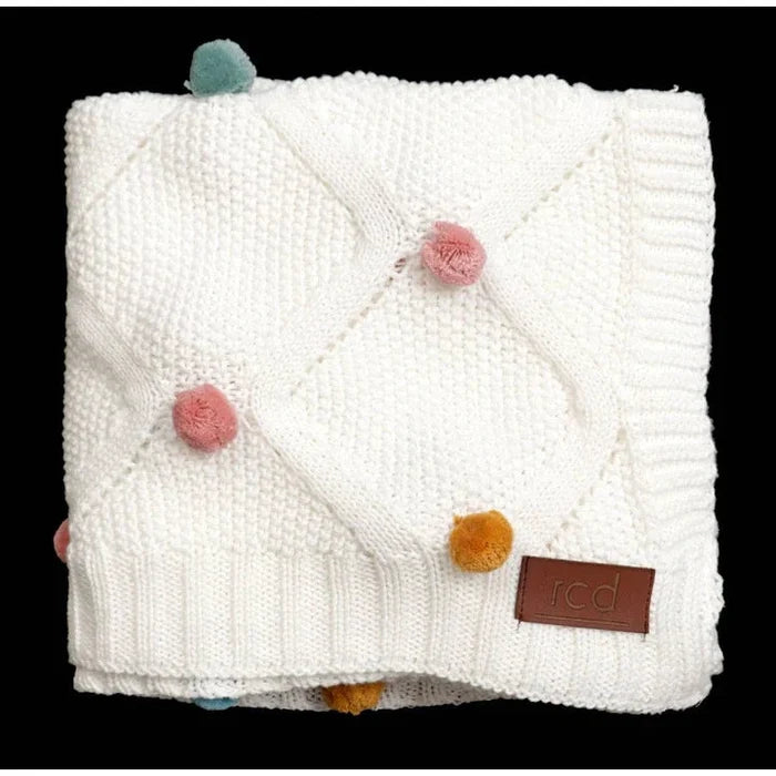 Polka Dot Pom Pom Price Throw Blanket - Rugs by Roo