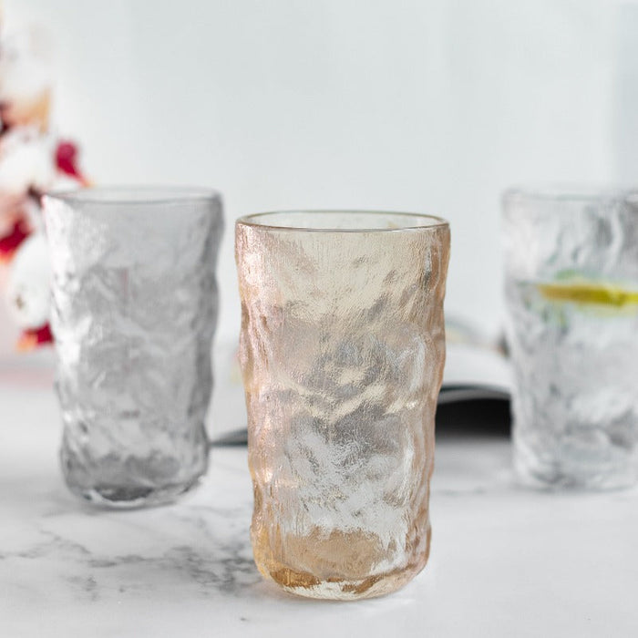 Premium Frosted Glacier Glass (Set of 4) Glasses June Trading Orange
