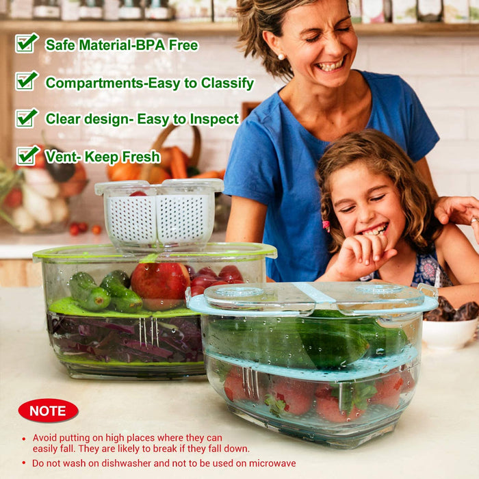 Produce Storage Containers 3Piece Set