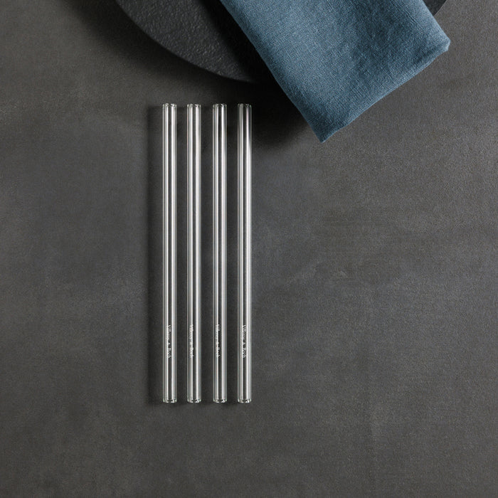 Purismo Bar Glass Straw Long, 4 Pieces